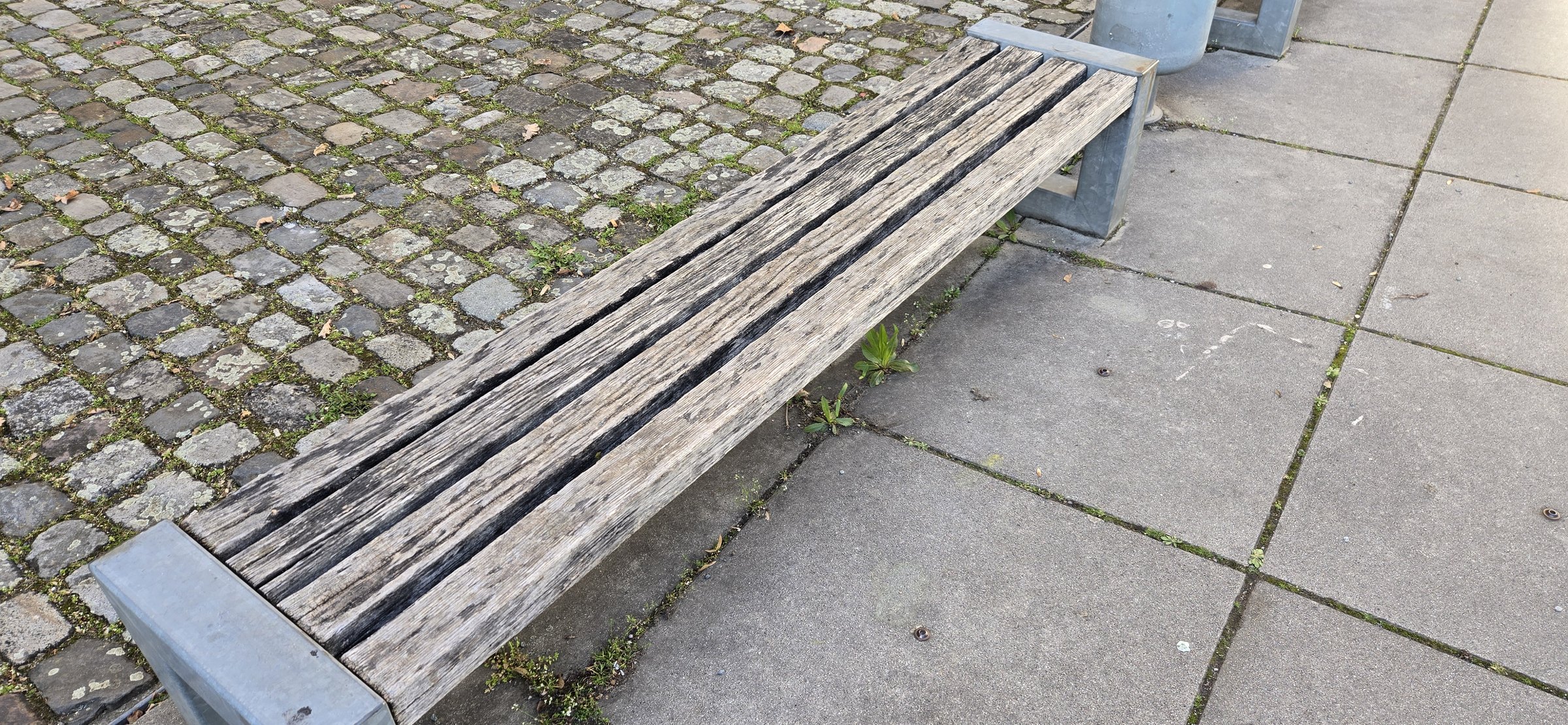 The selected bench behind the Bauhaus-Universitat Weimar main building