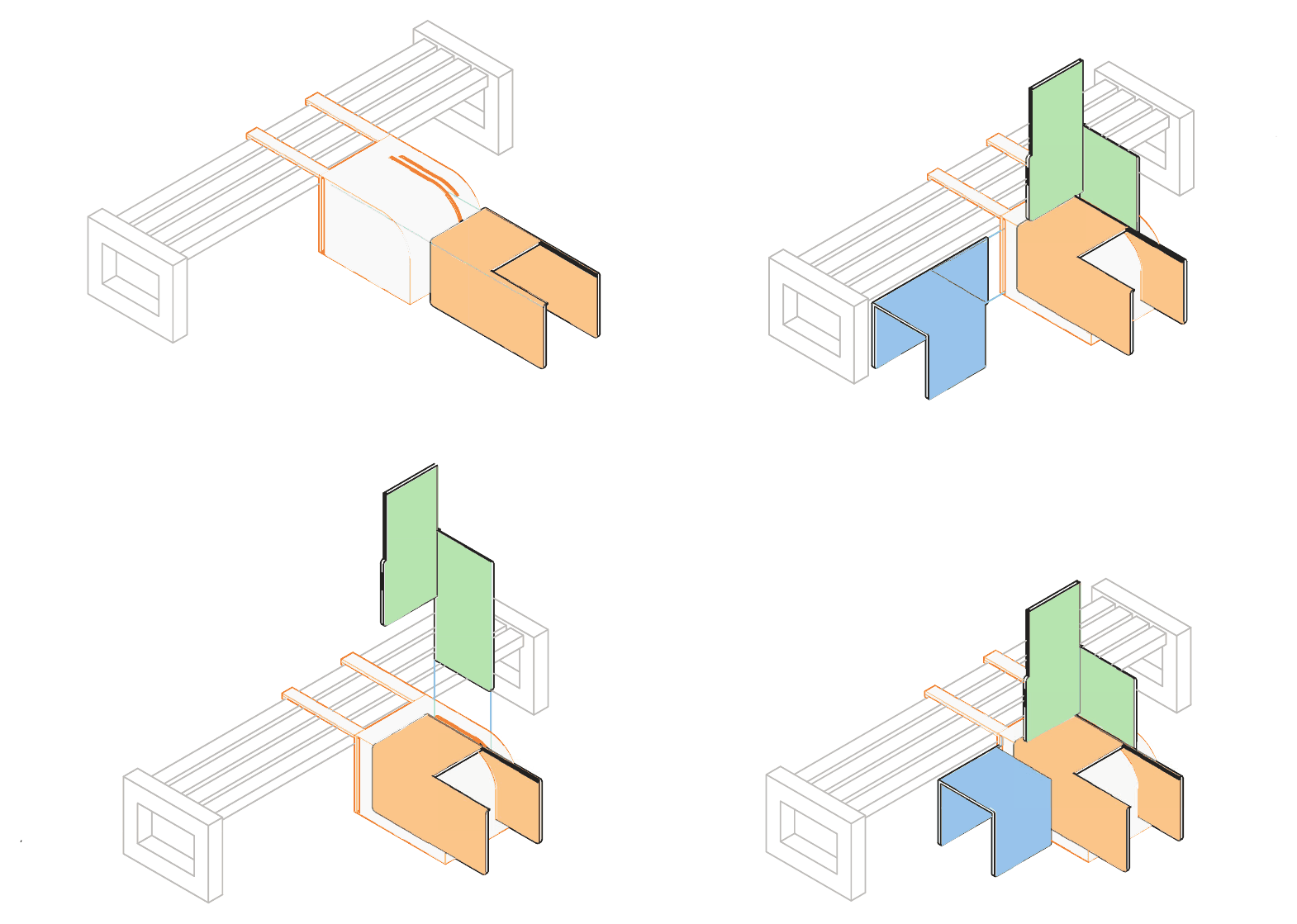 Storage sequence: modules nesting into one another